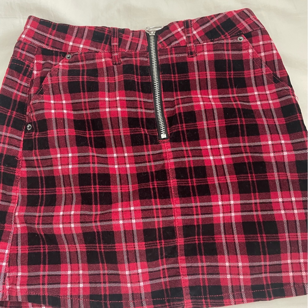 corduroy plaid skirt